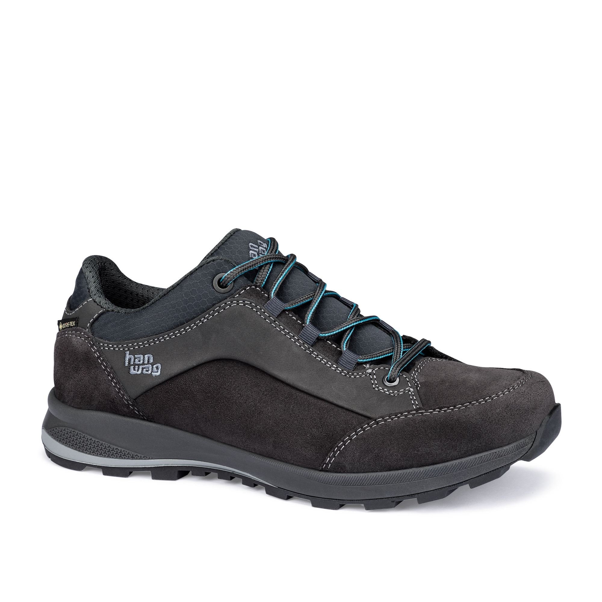 Hanwag Women's Banks Low GTX Hiking Shoes Deep Grey/Azure UTKER6781